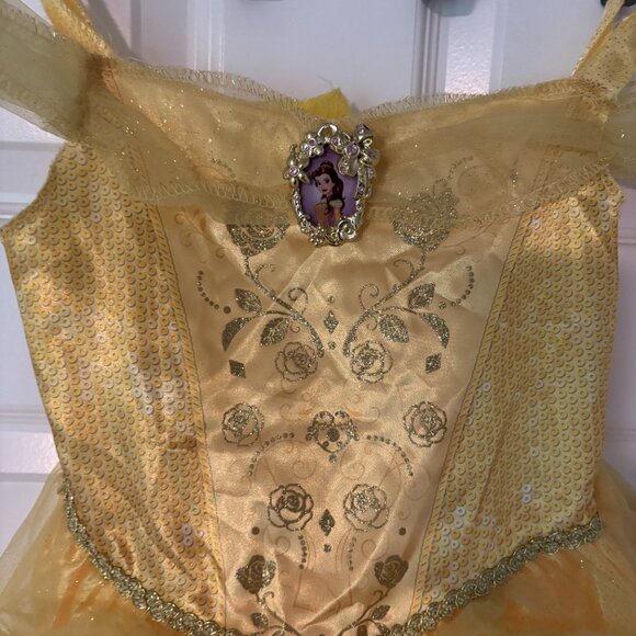 Disney Princess Belle Deluxe Yellow Gown Costume – Girls S (4–6X) - Picture 2 of 4